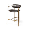 Parker Brown Faux Leather Seat Gold Metal Counter Stool by Mercana at Eve Furniture