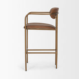 Parker Brown Leather Seat Gold Metal Counter Stool by Mercana at Eve Furniture