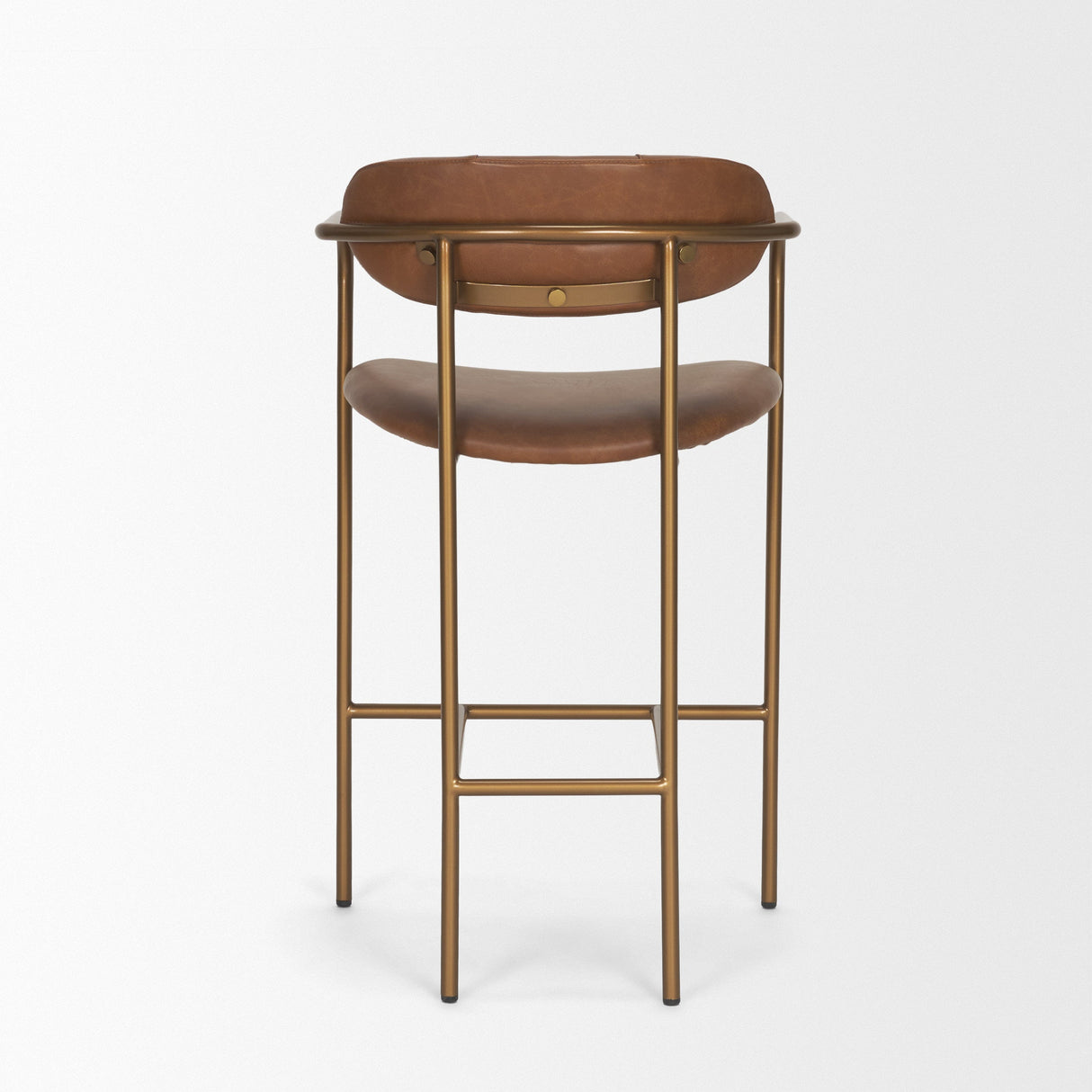 Parker Brown Leather Seat Gold Metal Counter Stool by Mercana at Eve Furniture