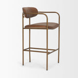 Parker Brown Leather Seat Gold Metal Counter Stool by Mercana at Eve Furniture