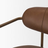 Parker Brown Leather Seat Gold Metal Counter Stool by Mercana at Eve Furniture