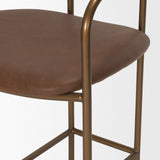 Parker Brown Leather Seat Gold Metal Counter Stool by Mercana at Eve Furniture