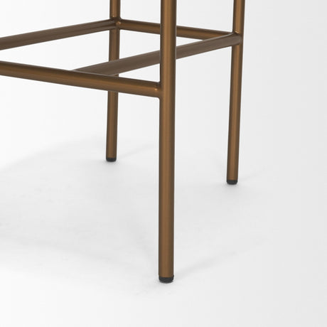 Parker Brown Leather Seat Gold Metal Counter Stool by Mercana at Eve Furniture