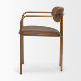 Parker Brown Leather Seat Gold Metal Frame Dining Chair, Set of 2 by Mercana at Eve Furniture