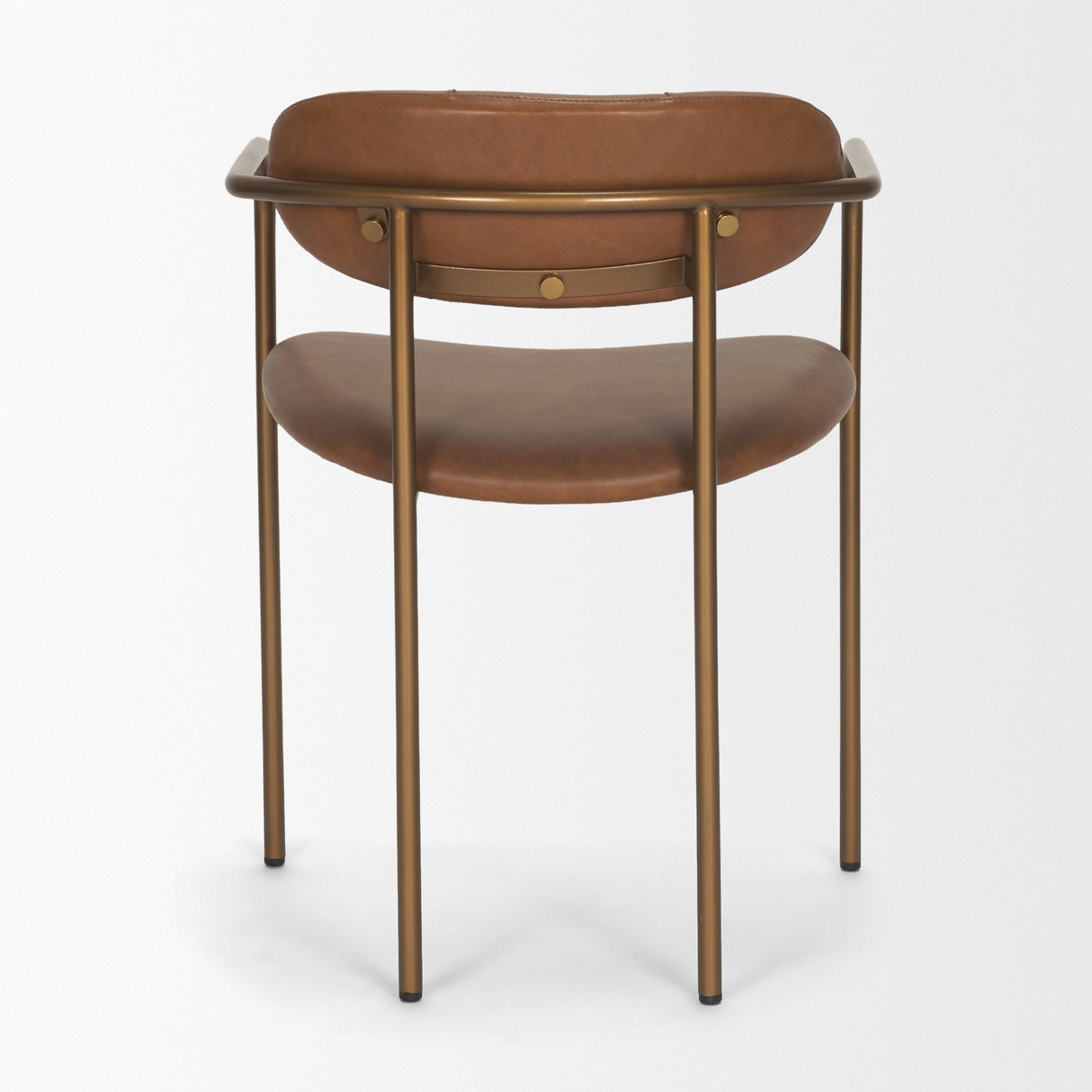 Parker Brown Leather Seat Gold Metal Frame Dining Chair, Set of 2 by Mercana at Eve Furniture