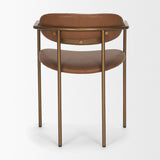 Parker Brown Leather Seat Gold Metal Frame Dining Chair, Set of 2 by Mercana at Eve Furniture