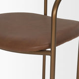 Parker Brown Leather Seat Gold Metal Frame Dining Chair, Set of 2 by Mercana at Eve Furniture