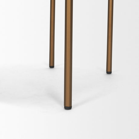 Parker Brown Leather Seat Gold Metal Frame Dining Chair, Set of 2 by Mercana at Eve Furniture