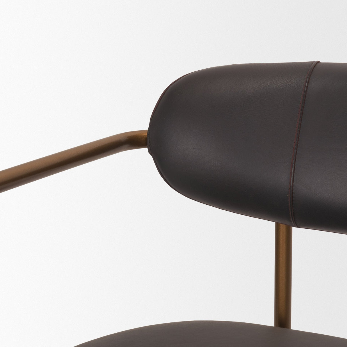 Parker Charcoal-Brown Leather Seat Gold Metal Counter Stool by Mercana at Eve Furniture