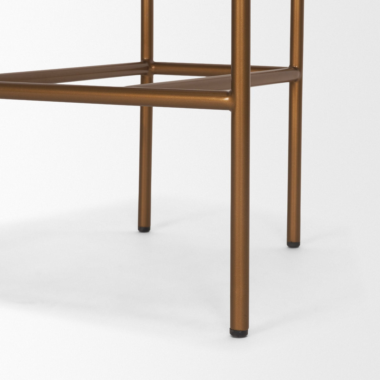 Parker Charcoal-Brown Leather Seat Gold Metal Counter Stool by Mercana at Eve Furniture