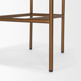 Parker Charcoal-Brown Leather Seat Gold Metal Counter Stool by Mercana at Eve Furniture