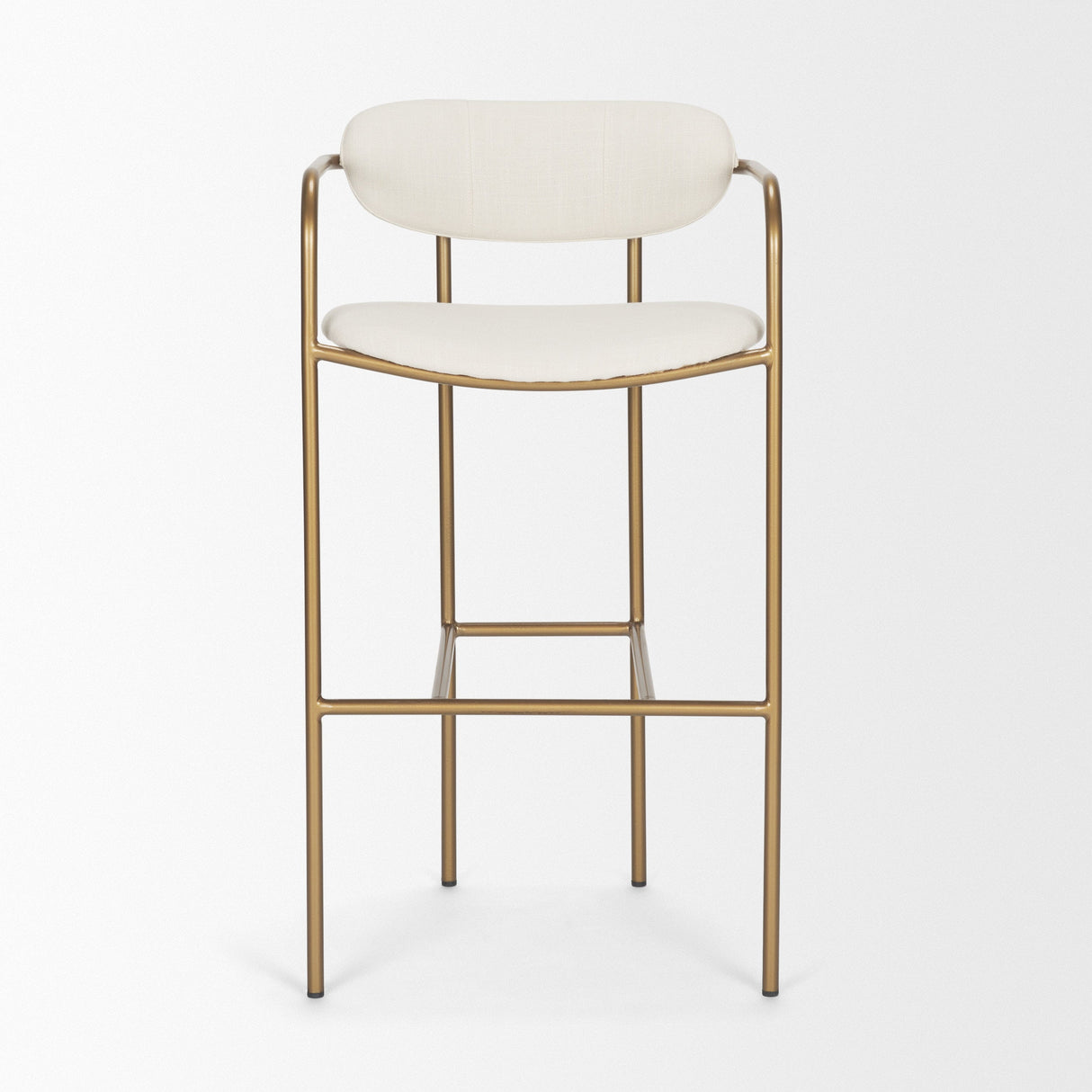 Parker Cream Fabric Seat Gold Metal Bar Stool by Mercana at Eve Furniture