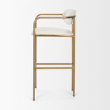 Parker Cream Fabric Seat Gold Metal Bar Stool by Mercana at Eve Furniture