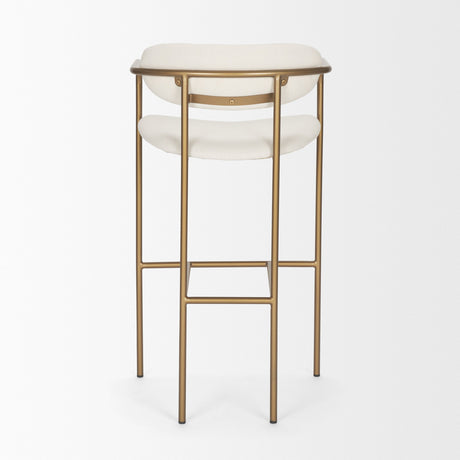 Parker Cream Fabric Seat Gold Metal Bar Stool by Mercana at Eve Furniture