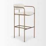 Parker Cream Fabric Seat Gold Metal Bar Stool by Mercana at Eve Furniture