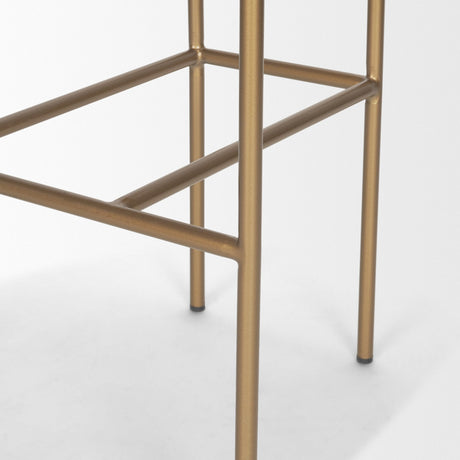 Parker Cream Fabric Seat Gold Metal Bar Stool by Mercana at Eve Furniture