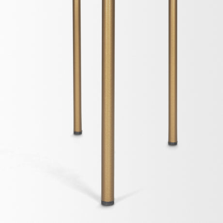 Parker Cream Fabric Seat Gold Metal Bar Stool by Mercana at Eve Furniture