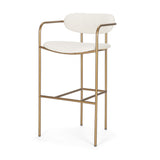Parker Cream Fabric Seat Gold Metal Bar Stool by Mercana at Eve Furniture