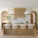 Parker Cream Fabric Seat Gold Metal Counter Stool by Mercana at Eve Furniture