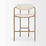 Parker Cream Fabric Seat Gold Metal Counter Stool by Mercana at Eve Furniture