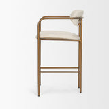 Parker Cream Fabric Seat Gold Metal Counter Stool by Mercana at Eve Furniture