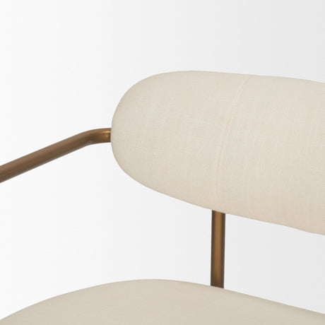 Parker Cream Fabric Seat Gold Metal Counter Stool by Mercana at Eve Furniture