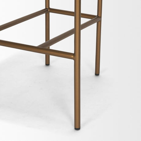 Parker Cream Fabric Seat Gold Metal Counter Stool by Mercana at Eve Furniture