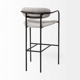 Parker Gray Fabric Seat Black Metal Bar Stool by Mercana at Eve Furniture