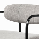 Parker Gray Fabric Seat Black Metal Bar Stool by Mercana at Eve Furniture