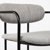 Parker Gray Fabric Seat Black Metal Bar Stool by Mercana at Eve Furniture