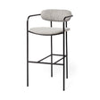 Parker Gray Fabric Seat Black Metal Bar Stool by Mercana at Eve Furniture