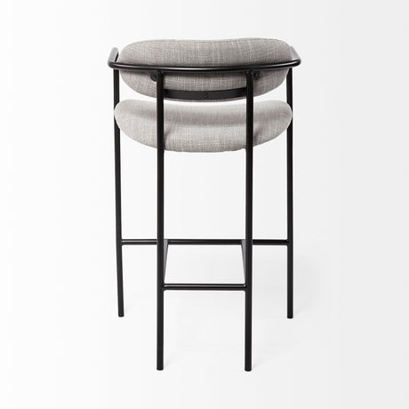 Parker Gray Fabric Seat Black Metal Counter Stool by Mercana at Eve Furniture