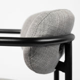 Parker Gray Fabric Seat Black Metal Counter Stool by Mercana at Eve Furniture