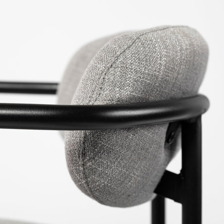 Parker Gray Fabric Seat Black Metal Counter Stool by Mercana at Eve Furniture
