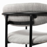 Parker Gray Fabric Seat Black Metal Counter Stool by Mercana at Eve Furniture
