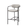 Parker Gray Fabric Seat Black Metal Counter Stool by Mercana at Eve Furniture