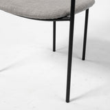Parker Gray Fabric Seat Black Metal Dining Chair, Set of 2 by Mercana at Eve Furniture