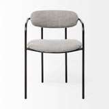 Parker Gray Fabric Seat Black Metal Dining Chair, Set of 2 by Mercana at Eve Furniture