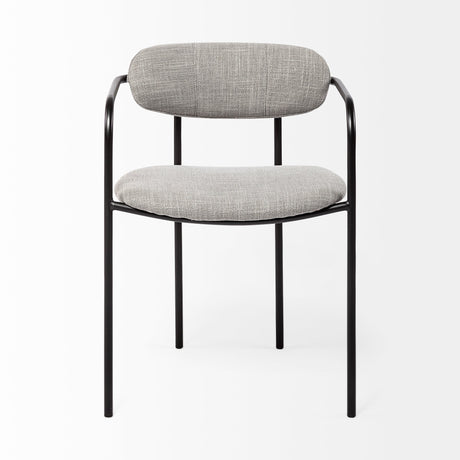 Parker Gray Fabric Seat Black Metal Dining Chair, Set of 2 by Mercana at Eve Furniture