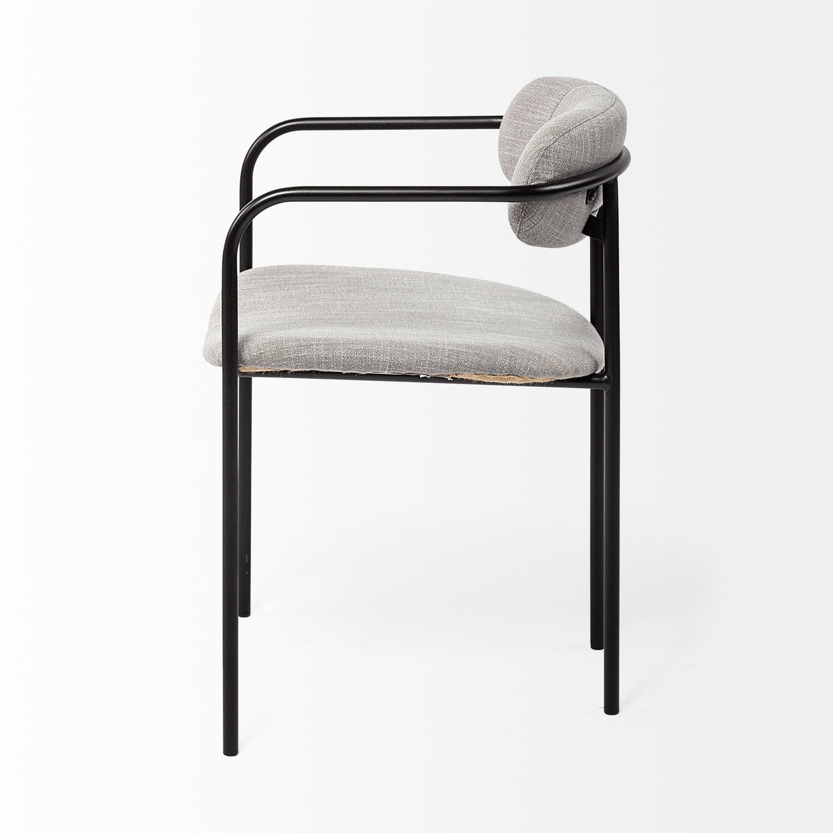 Parker Gray Fabric Seat Black Metal Dining Chair, Set of 2 by Mercana at Eve Furniture