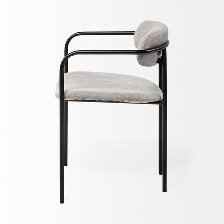 Parker Gray Fabric Seat Black Metal Dining Chair, Set of 2 by Mercana at Eve Furniture