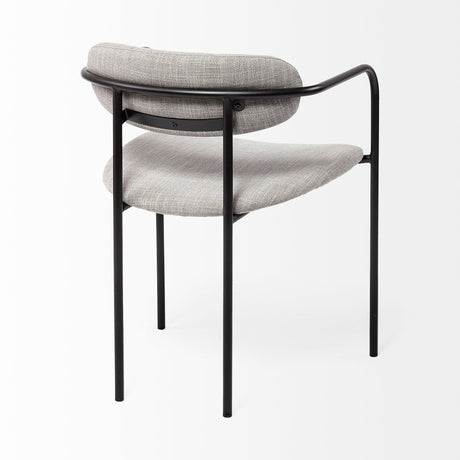 Parker Gray Fabric Seat Black Metal Dining Chair, Set of 2 by Mercana at Eve Furniture