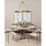 Parker I Cream Fabric Seat Gold Metal Frame Dining Chair, Set of 2 by Mercana at Eve Furniture