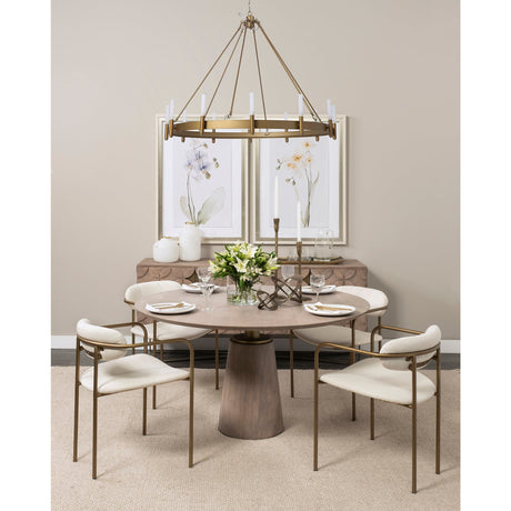 Parker I Cream Fabric Seat Gold Metal Frame Dining Chair, Set of 2 by Mercana at Eve Furniture