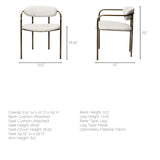 Parker I Cream Fabric Seat Gold Metal Frame Dining Chair, Set of 2 by Mercana at Eve Furniture