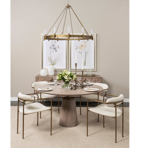 Parker I Cream Fabric Seat Gold Metal Frame Dining Chair, Set of 2 by Mercana at Eve Furniture