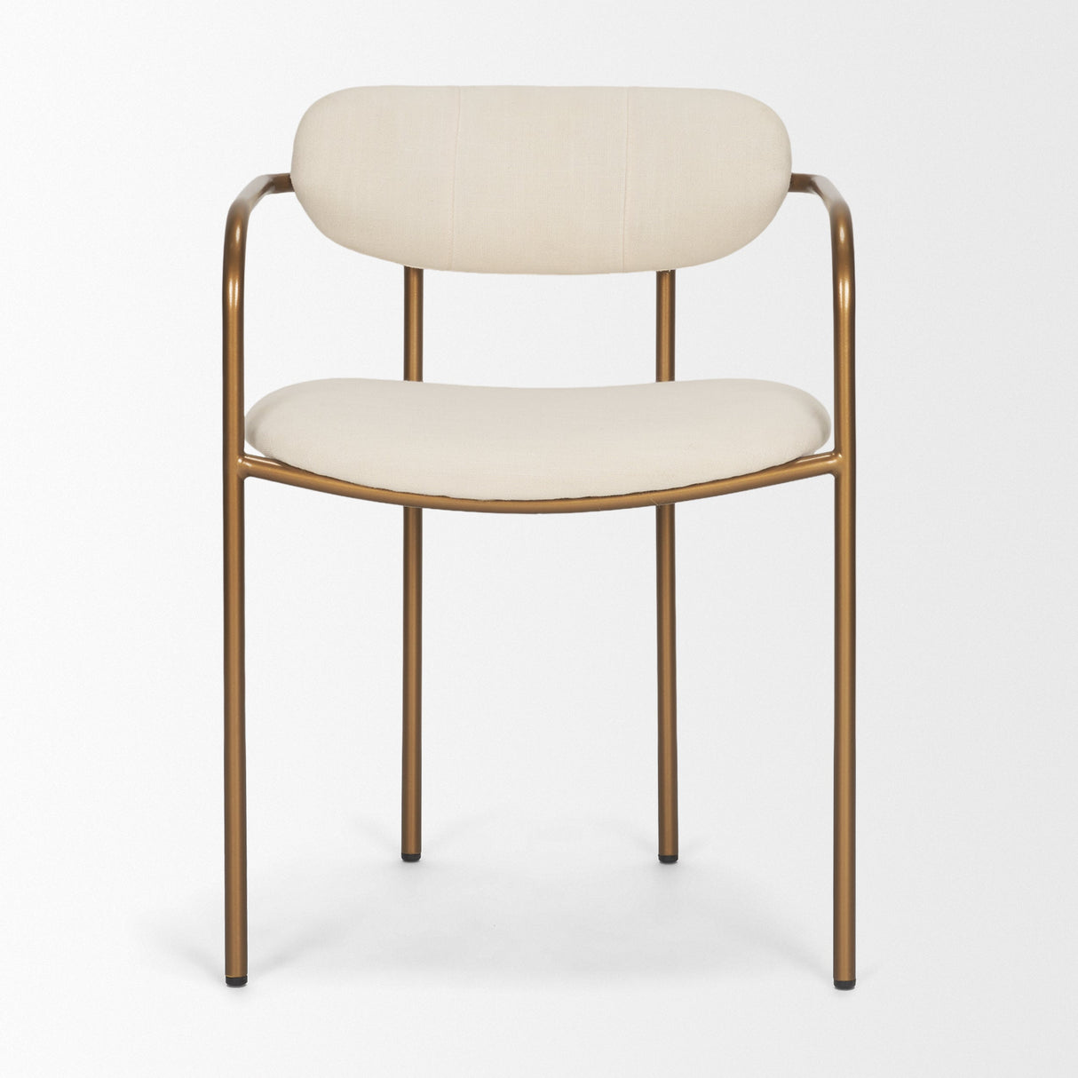 Parker I Cream Fabric Seat Gold Metal Frame Dining Chair, Set of 2 by Mercana at Eve Furniture