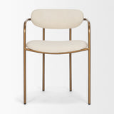 Parker I Cream Fabric Seat Gold Metal Frame Dining Chair, Set of 2 by Mercana at Eve Furniture