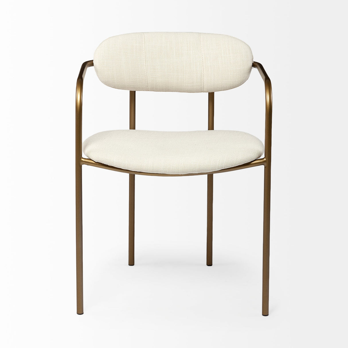 Parker I Cream Fabric Seat Gold Metal Frame Dining Chair, Set of 2 by Mercana at Eve Furniture