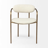 Parker I Cream Fabric Seat Gold Metal Frame Dining Chair, Set of 2 by Mercana at Eve Furniture